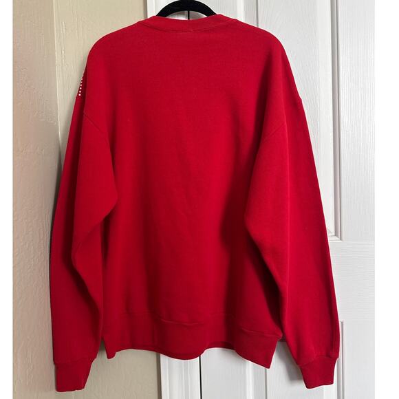 Vintage Christine Alexander Red Embellished Bee Quarter Zip Sweatshirt - Picture 5 of 8